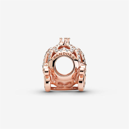 Pandora Disney 14K Rose Gold Plated Cinderella Sparkling Carriage Charm