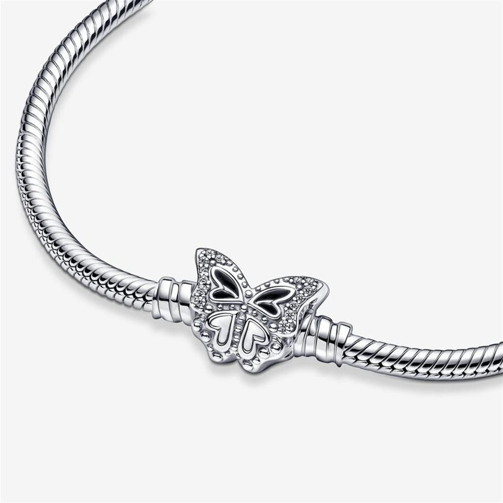 Pandora Moments Butterfly Clasp Snake Chain Bracelet Size 19