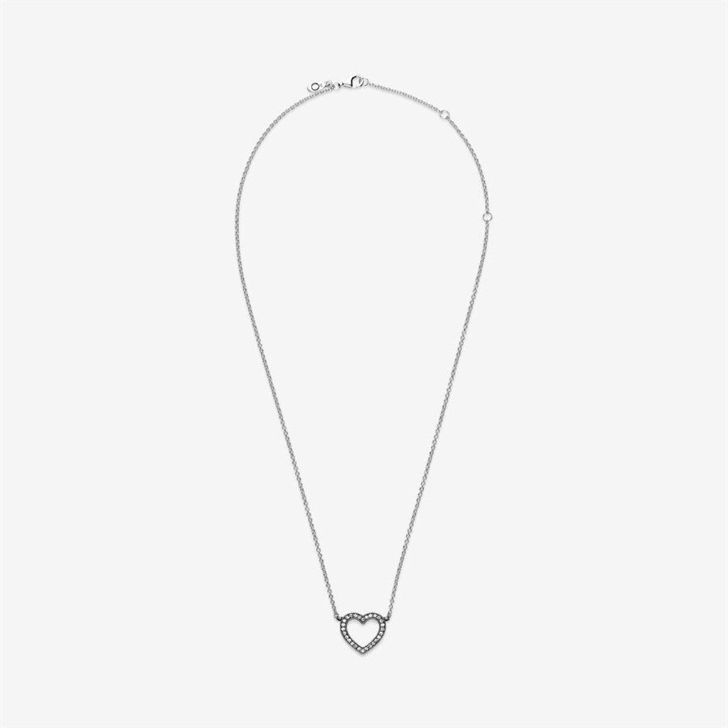 Pandora Timeless Sparkling Open Heart Necklace 45 cm