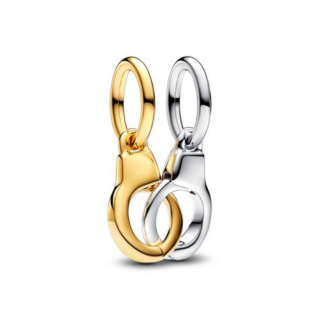 Pandora ME/Moments  Openable & Splitable Handcuffs Gold-Plated Dangle Charm