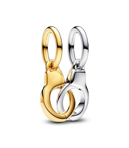 Pandora ME/Moments  Openable & Splitable Handcuffs Gold-Plated Dangle Charm