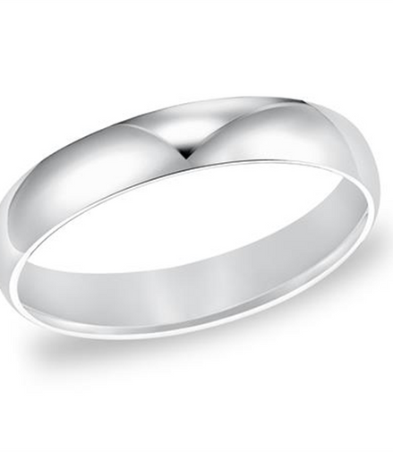 Frederick Goldman 14K White Gold Comfort Fit Low Dome Band Size 12