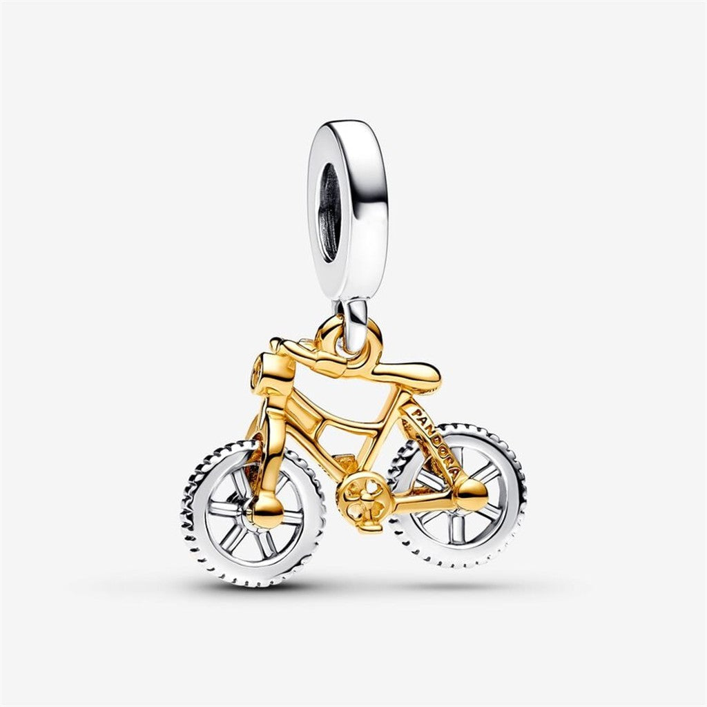 Pandora Moments Two-Tone Spinning Wheels Bicycle Dangle Charm