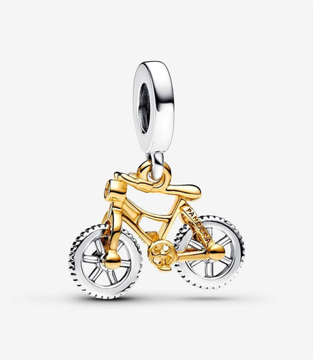 Pandora Moments Two-Tone Spinning Wheels Bicycle Dangle Charm