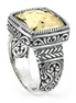 Samuel B Sterling Silver And 18K Gold Reign Hammered Ring