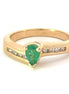 14K Yellow Gold Diamond and Emerald Fashion Ring