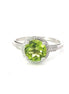 14Kw .12Ct Diamond 2.15ct Round Cut Peridot Ring