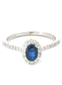 14Kw .23Ct Di .52Ct Oval Sapphire and Diamond Ring