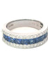 14K White Gold .55 CT Diamond And 1.53 CT Sapphire Ring