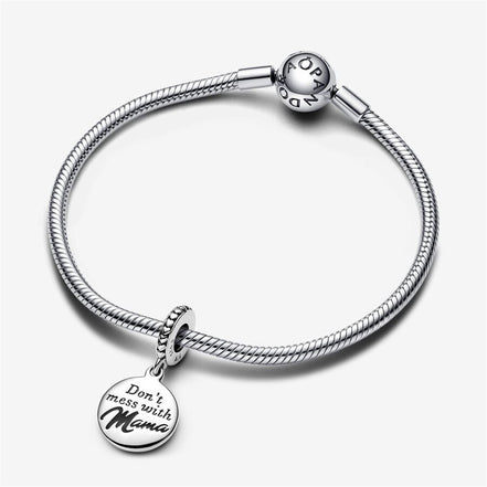 Pandora Moments "Don't Mess With Mama"  Engravable Dangle Charm