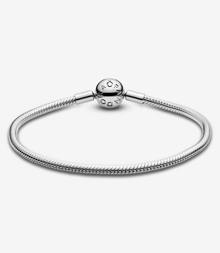 Pandora Moments Round Clasp Snake Chain Bracelet Size 18