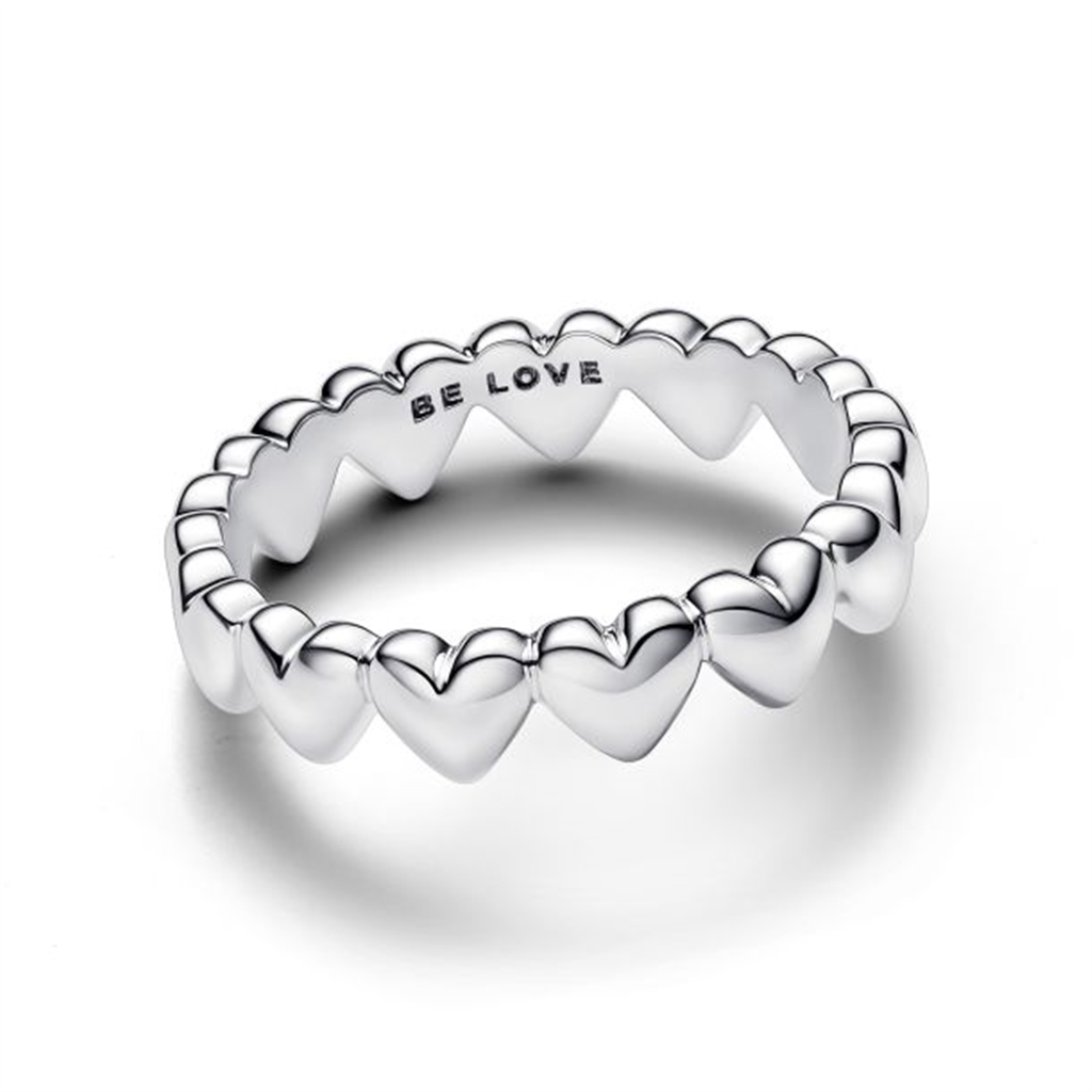 Pandora Moments Row of Hearts Ring Size 4.5