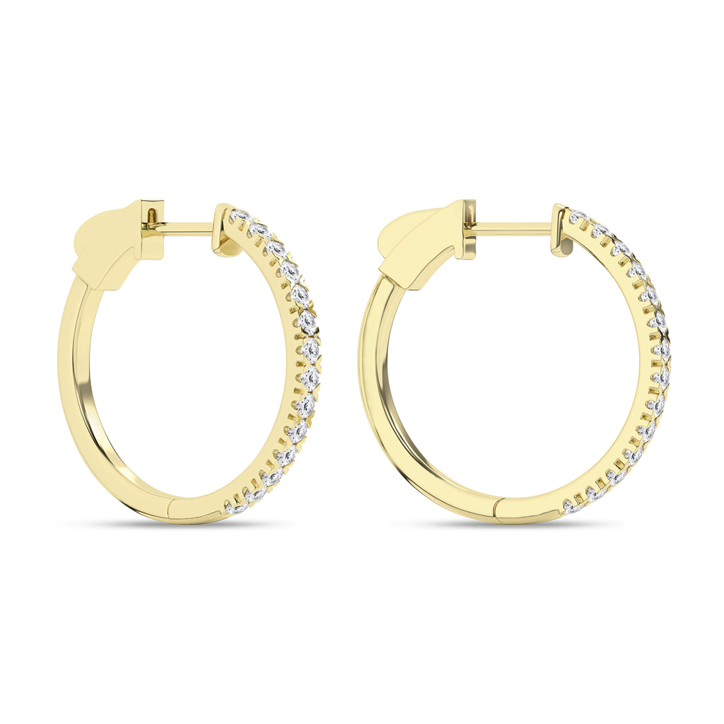 Revelation 14K Gold And  0.50 CTW Lab Grown Diamond Hoop Earrings