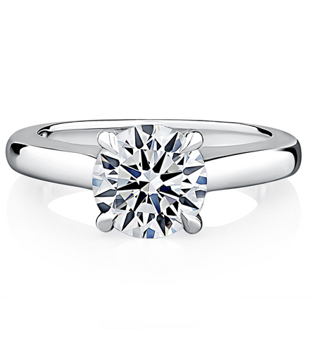 A.JAFFE 14k White Gold 2.50 CTW Round Semi-Mount Diamond Engagement Ring