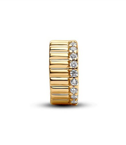 Pandora Ribbed Gold-Plated Clip Charm