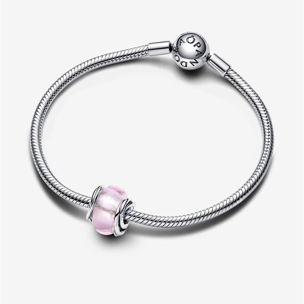Pandora Moments Encircled Pink Murano Glass Charm