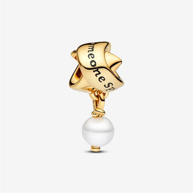 Pandora Moments Treated Freshwater Cultured Pearl Ribbon Charm