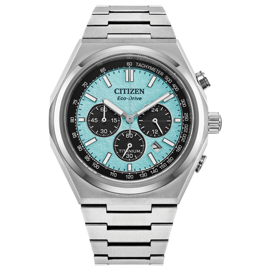 Men's Super Titanium Eco-Drive Zenshin Chrono Bracelet Watch