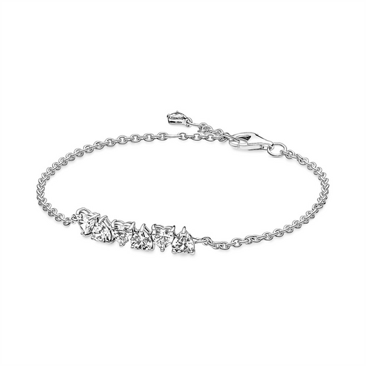 Pandora Sparkling Endless Hearts Chain Bracelet Size 16