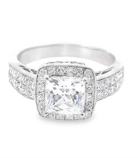 18k White Gold .79 cttw Diamond Semimount Engagement Ring
