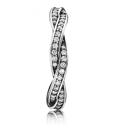 Pandora Timeless Sparkling Twisted Lines Ring Size 7