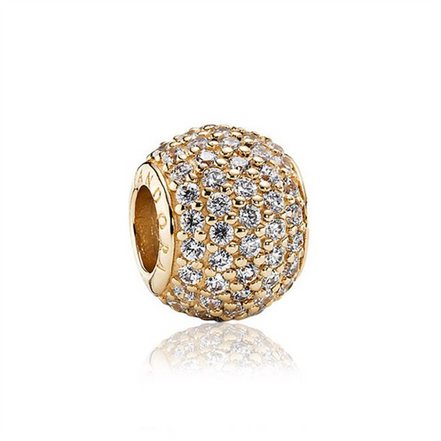 Pandora Timeless 14K Yellow Gold Clear Pave Lights Charm