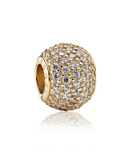 Pandora Timeless 14K Yellow Gold Clear Pave Lights Charm