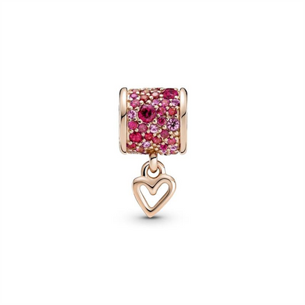 Pavé Freehand Heart Barrel Charm