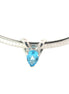 14K White Gold Pear Shaped Blue Topaz Stone Pendant