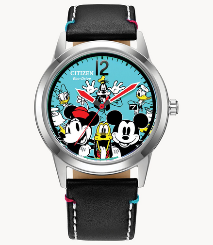 Citizen Eco-Drive Disney Mickey Mouse and Friends Sensational Six Leather Strap Watch