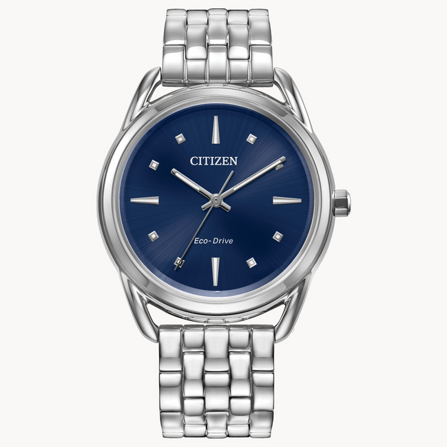 Citizen Ladies Eco-Drive Dress Classics Blue Dial  Stainless Steel Bracelet Watch