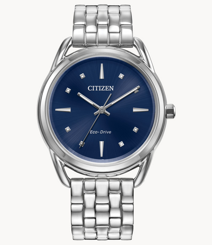 Citizen Ladies Eco-Drive Dress Classics Blue Dial  Stainless Steel Bracelet Watch