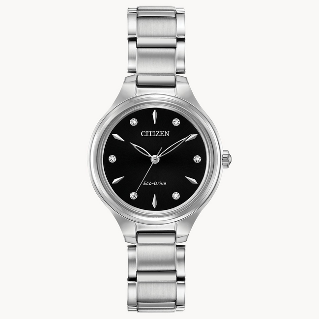 Citizen Ladies Corso Eco-Drive Black Diamond Dial Bracelet Watch