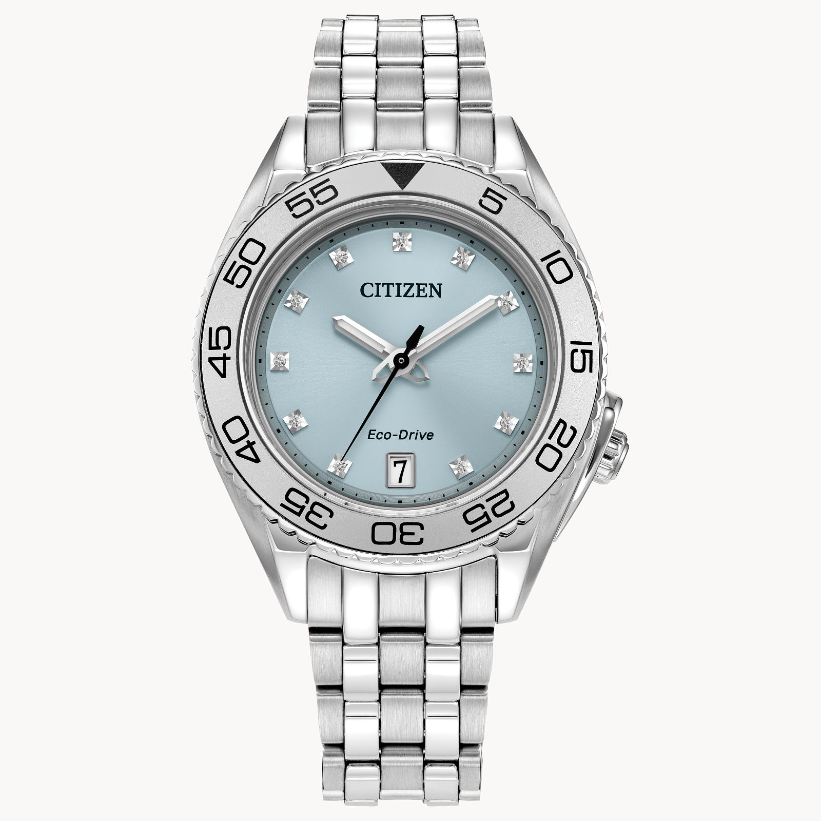 Citizen Ladies Carson Eco-Drive Diamond Dial and Stainless Steel Bracelet Watch