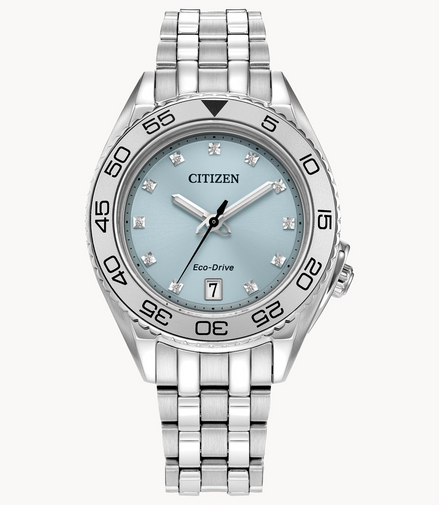 Citizen Ladies Carson Eco-Drive Diamond Dial and Stainless Steel Bracelet Watch