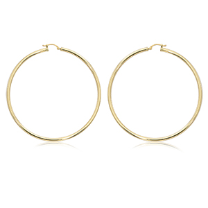 Carla Ladies 14K Yellow Gold  S/D Hoop Earrings