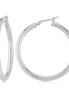 Carla Ladies 14K White Gold Tube Hoop Earrings