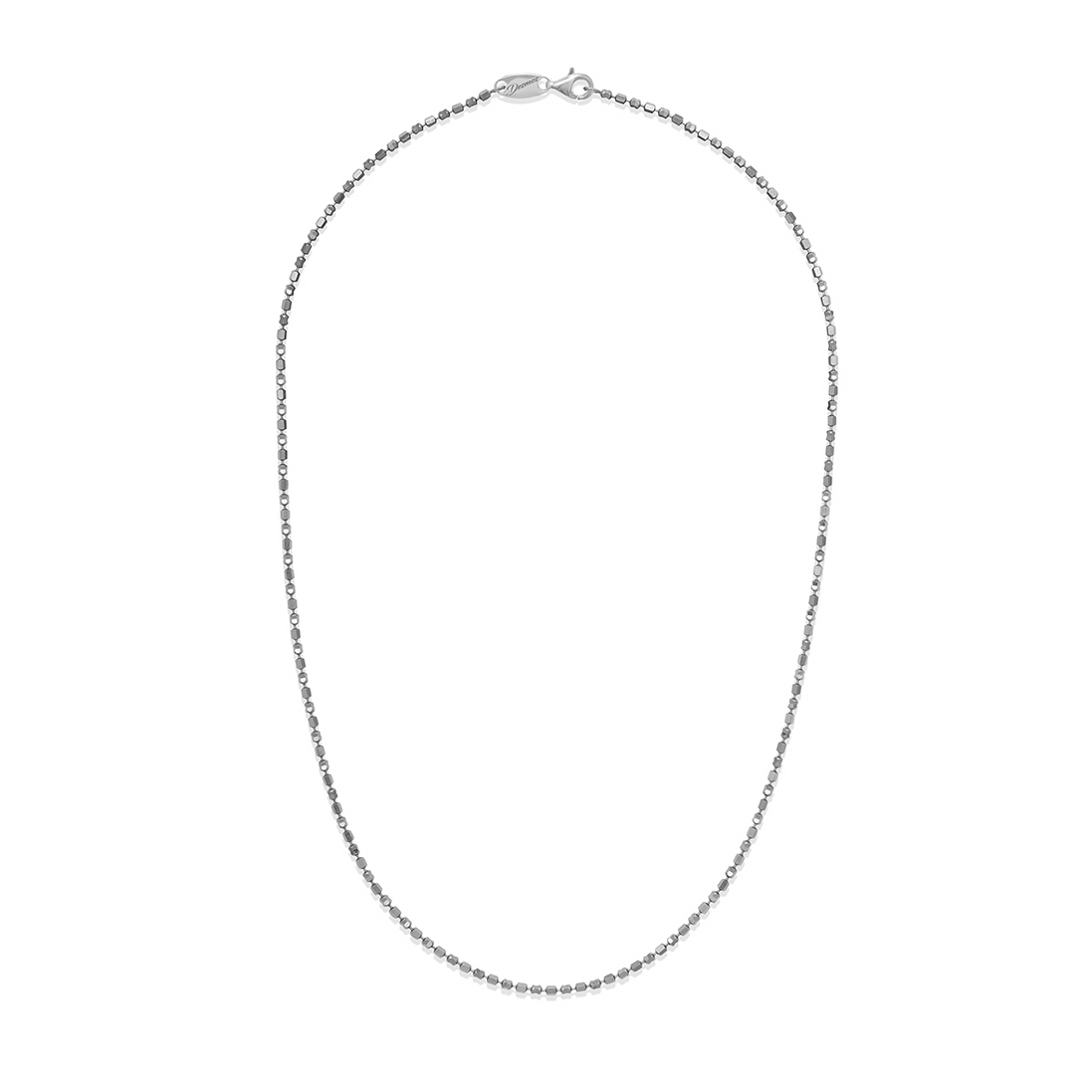 Desmos Rhodium Plated Design Mirror Necklace 18"