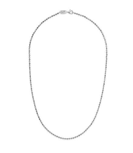 Desmos Rhodium Plated Design Mirror Necklace 18"
