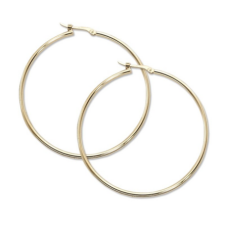 Carla Ladies 14K Yellow Gold Tube Hoop Earrings