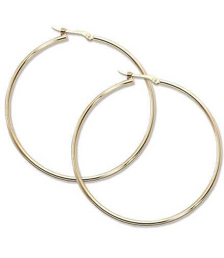 Carla Ladies 14K Yellow Gold Tube Hoop Earrings