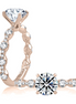 A.JAFFE 14KT Rose Gold Four Prong Diamond Engagement Ring with Scalloped Band