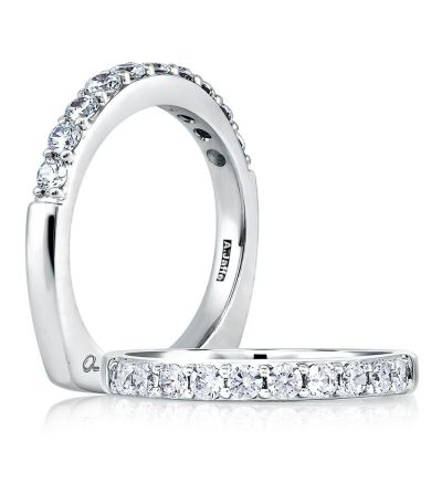 A.JAFFE 14K White Gold Diamond Wedding Band
