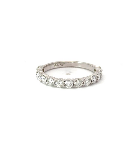 14K White Gold And 1.15 CT Diamond Wedding Band
