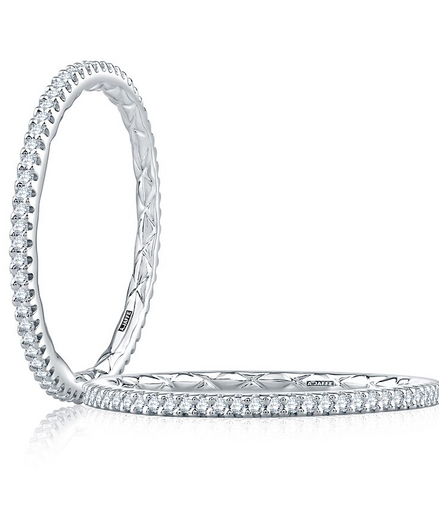 A.JAFFE 14K White Gold Wedding Band