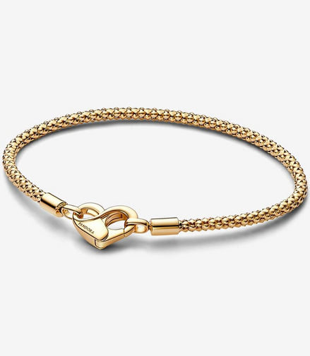 Pandora Moments 14K Gold-Plated Studded Chain Bracelet Size 20