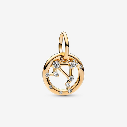 Pandora Moments 14K Gold-Plated Gemini Zodiac Dangle Charm