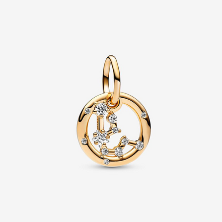 Pandora Moments 14K Gold-Plated Aquarius Zodiac Dangle Charm