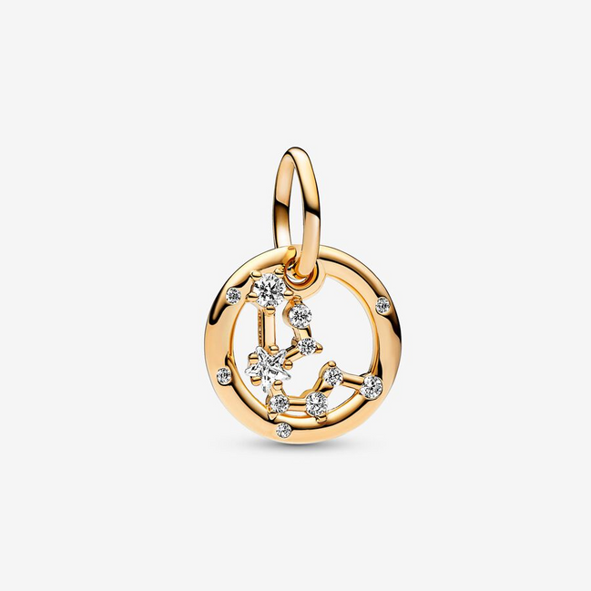 Pandora Moments 14K Gold-Plated Aquarius Zodiac Dangle Charm