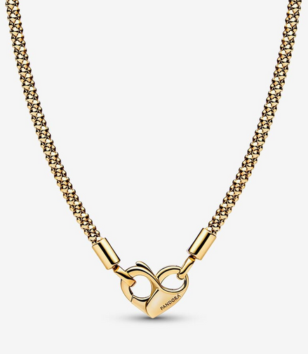 Pandora Moments Heart Clasp Studded Chain Necklace 45"